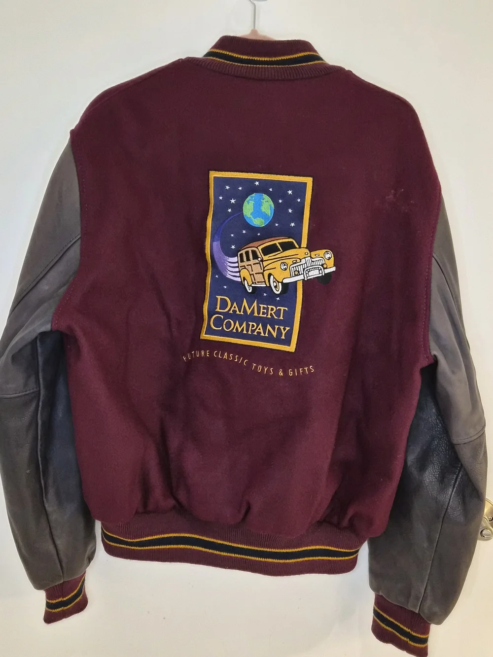 Vintage DaMert Co Future Toys And Gifts Dehen Burgundy Wool Varsity Jacket